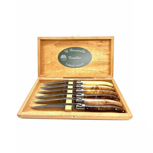 Coffret 6 couteaux Laguiole bois précieux de Provence