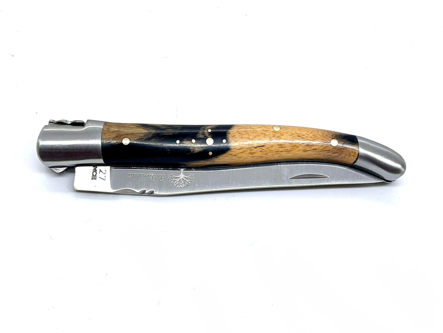 Coutellerie Passarelli - Couteau Laguiole lame pliable 12cm Ébène royale du Laos