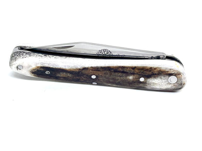 Coutellerie Passarelli - Couteau Alsacien lame pliable 10 cm Bois de Cerf