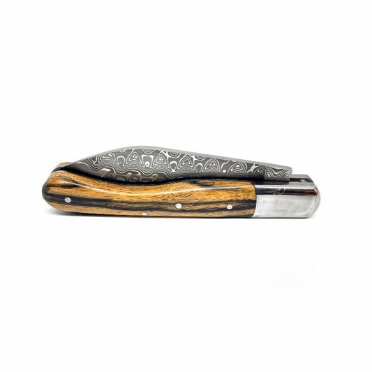 Coutellerie Passarelli - Couteau Aurillac lame de Damas 10.5 cm Ébène royale du Laos