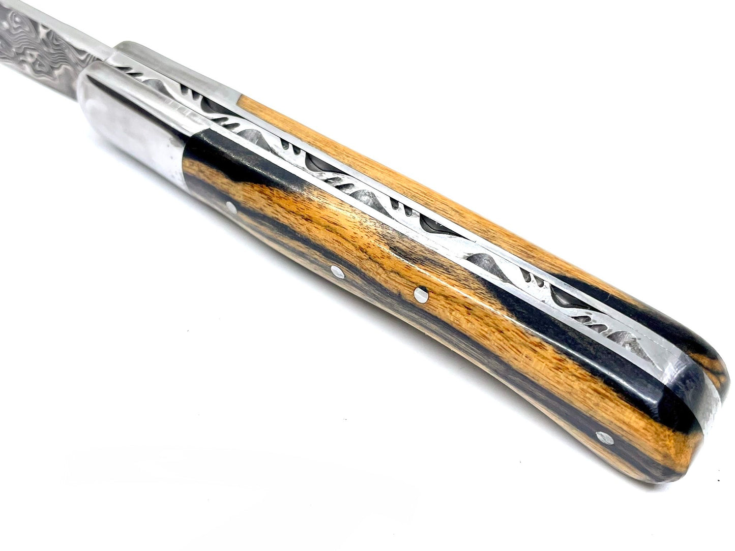 Coutellerie Passarelli - Couteau Aurillac lame de Damas 10.5 cm Ébène royale du Laos
