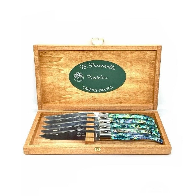 coffret 6 couteaux Laguiole Abalone